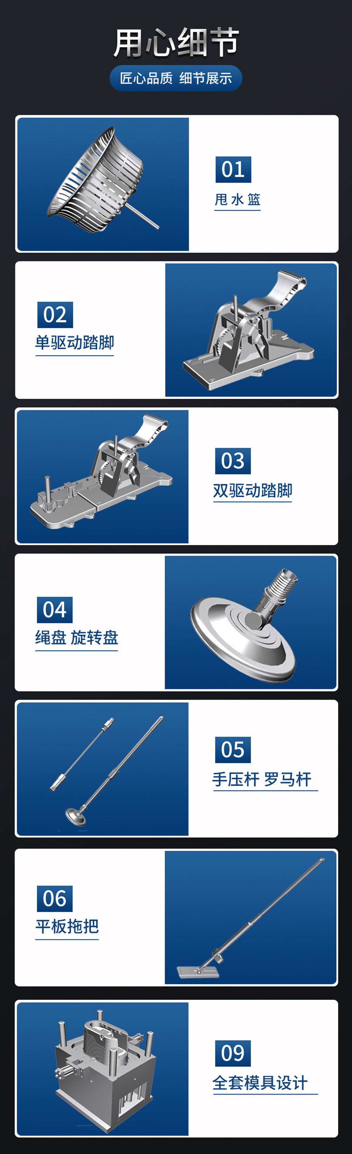 好神拖 旋转拖把 平板拖把产品结构设计